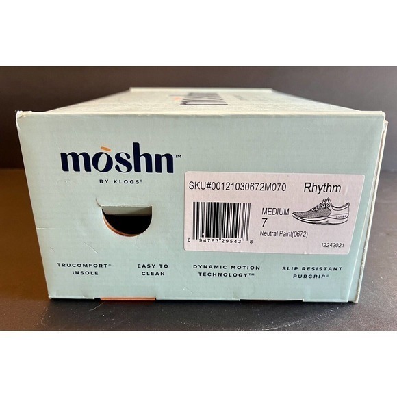 Moshn by Klogs Rhythm Neutral Paint Slip Resistant Cream Gray Pink Shoes 7 M NIB - Picture 9 of 11